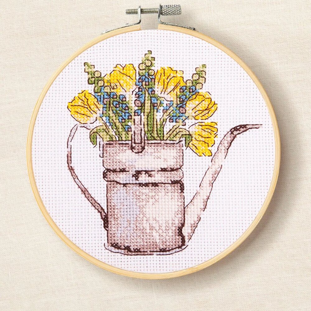 Sunshine Flowers Watering Can by Anna Matvieieva Intermediate Cross Stitch Kit - Picture 4 of 4